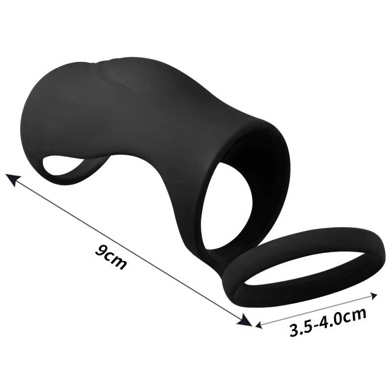 BDStyle Silicone Dual Ring Penis Sleeve with Dual Ring Stability Design - - Penis Sleeves and Extenders