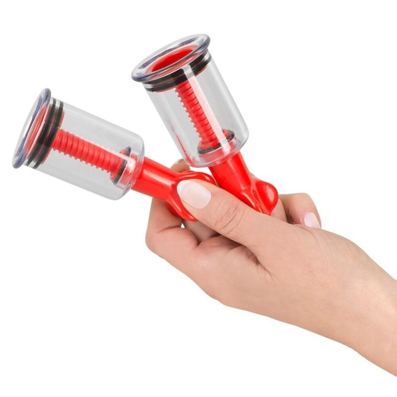 BDStyle Twist Women Nipple Suckers Red - - Nipple and Clit Clamps