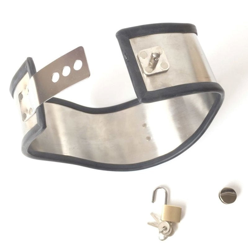 BDStyle Posture Unisex Adjustable Golden Collar Small BDSM Restraint Collar - - Collars and Leads