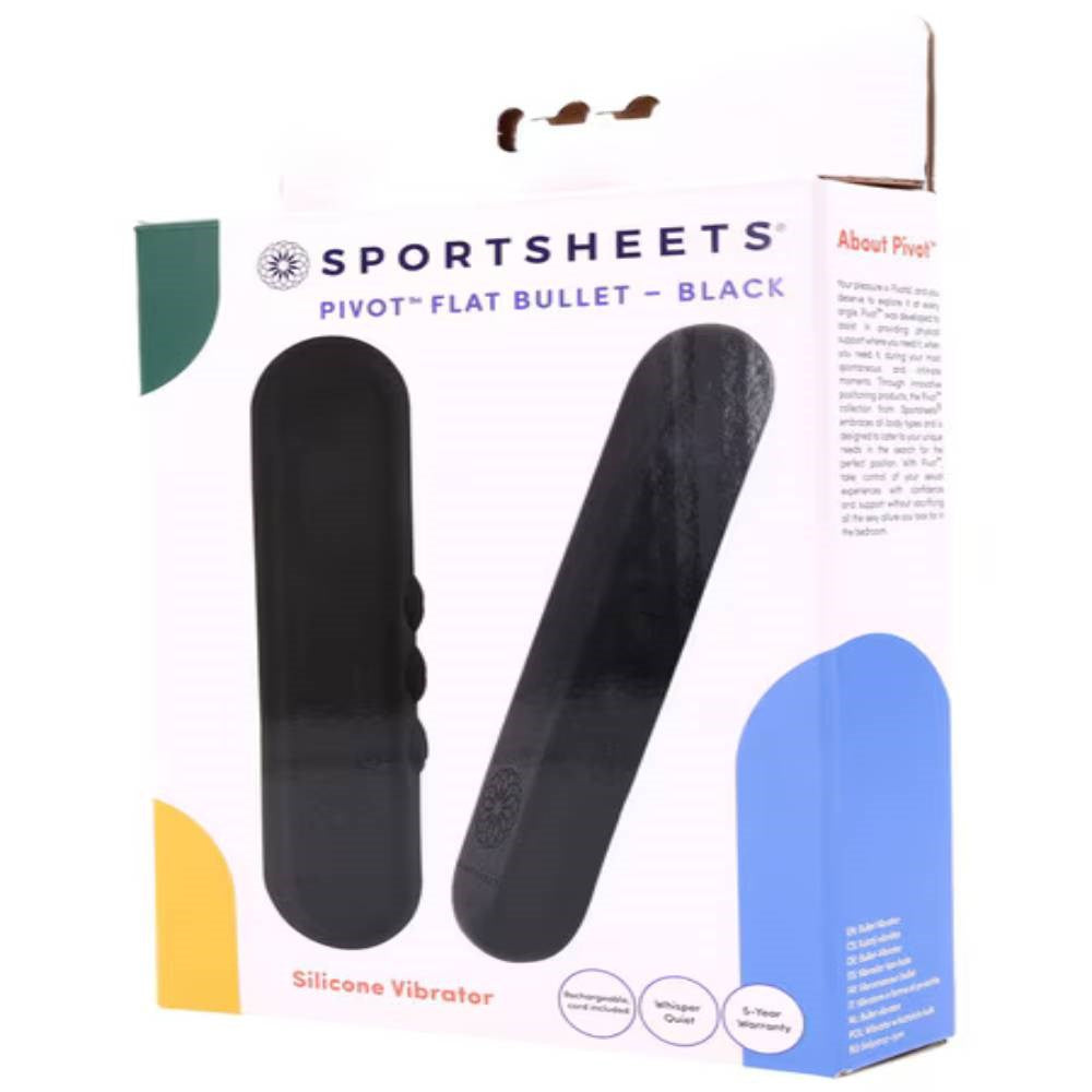 Sportsheets Pivot Flat 5 Speeds Silicone Bullet Vibrator USB Rechargeable - - Bullet Vibrators