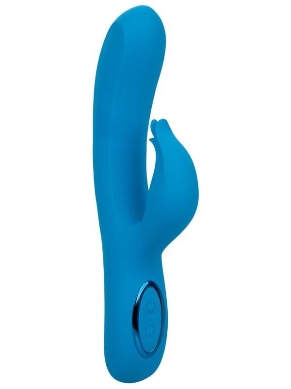 California Exotics Azure Collection Flutter G Spot Rabbit Massager Dual Motor - - Rabbit Vibrators