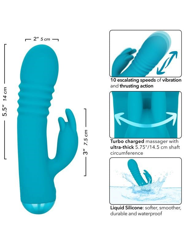 California Exotics Thicc Chubby Thrusting Tickler Rabbit Vibrator - - Rabbit Vibrators