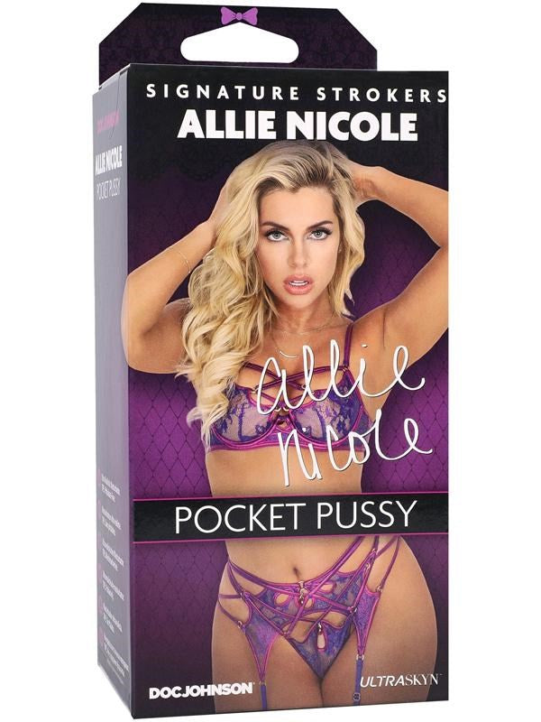 Doc Johnson Signature Strokers Allie Nicole ULTRASKYN Pocket Pussy Male Masturbator Vanilla - - Masturbators and Strokers