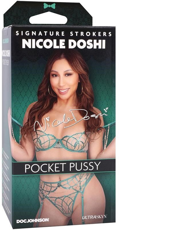 Doc Johnson Signature Strokers Nicole Doshi ULTRASKYN Pocket Pussy Male Masturbator Vanilla - - Masturbators and Strokers