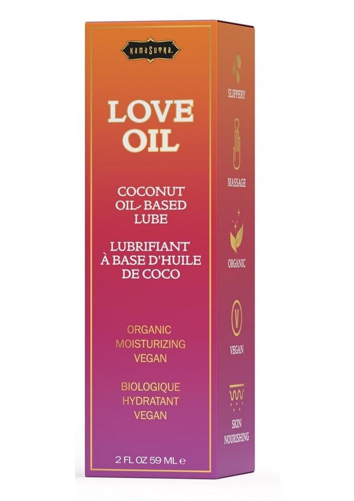 Kama Sutra LOVE OIL Coconut Oil Based Lube & Body Glide 59 ml Organic Formula - - Massage Oils and Lubricants