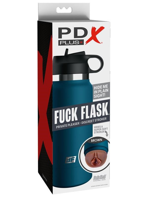 Pipedream Products PDX Plus Fuck Flask Private Pleaser Male Stroker Blue - - Masturbators and Strokers