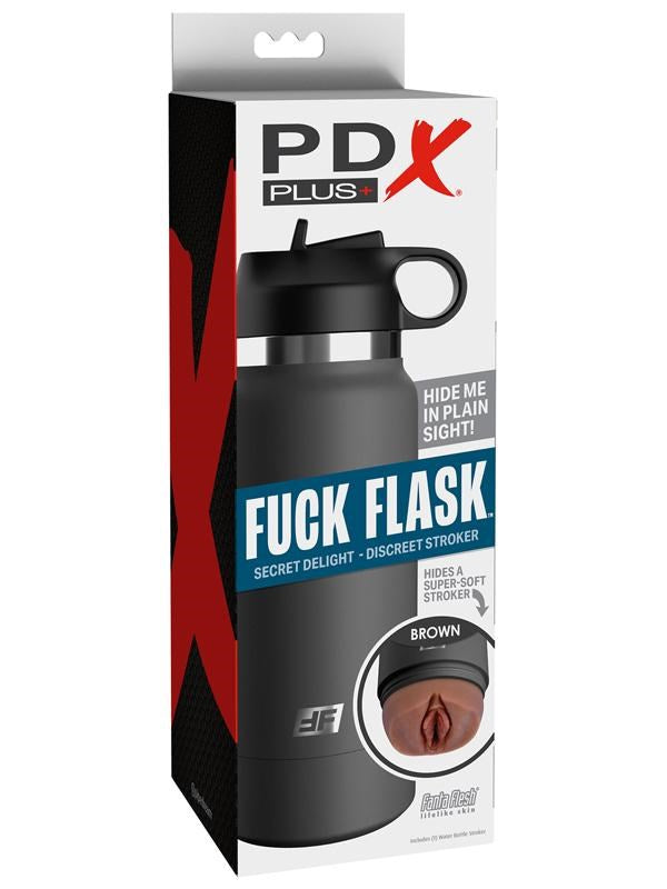 Pipedream Products PDX Plus Fuck Flask Secret Delight Mens Stroker Grey Bottle - - Masturbators and Strokers