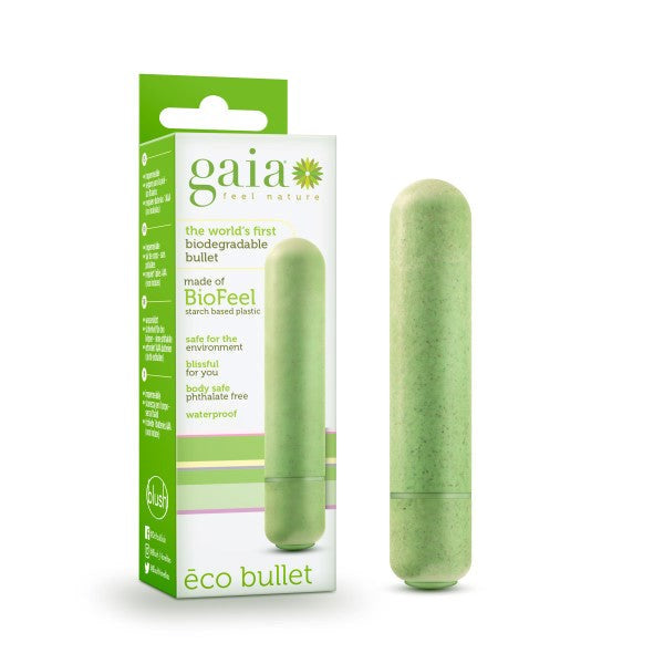 Blush Novelties Gaia Eco Bullet Vibrator Biodegradable Clitoral Vibe - - Bullet Vibrators
