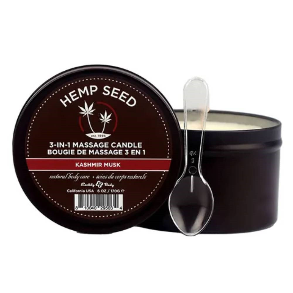 Earthly Body Hemp Seed 3 In 1 Adult Massage Candle 170 g Premium Natural Oils - - Sex Pheromones and Perfumes