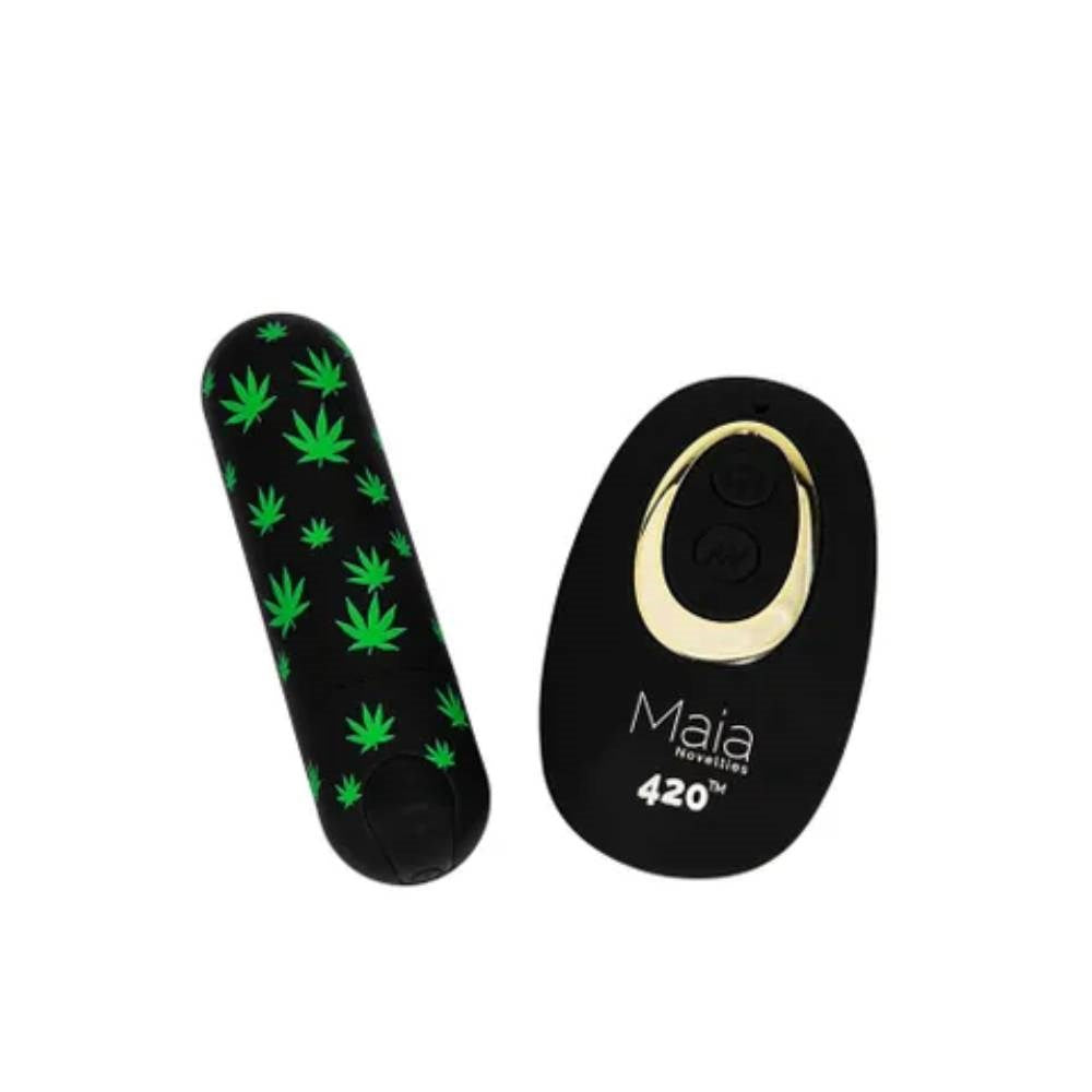 Maia Toys DATE NIGHT 420 Remote Control Rechargeable Panty Vibrator Black - - Remote Control Vibrators