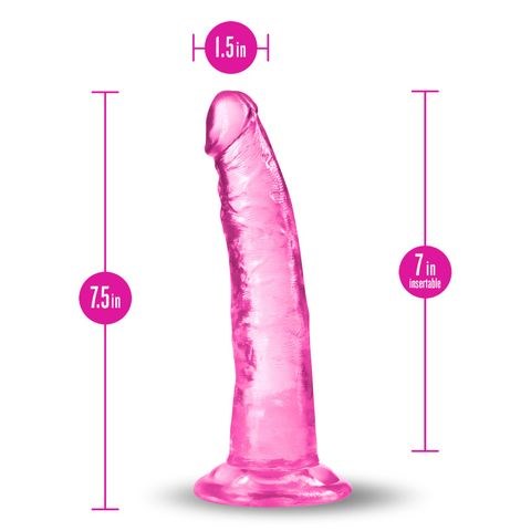 Blush Novelties B Yours Plus Lust N Thrust Realistic Dong 19cm Pink Curved TPE - - Realistic Dildos