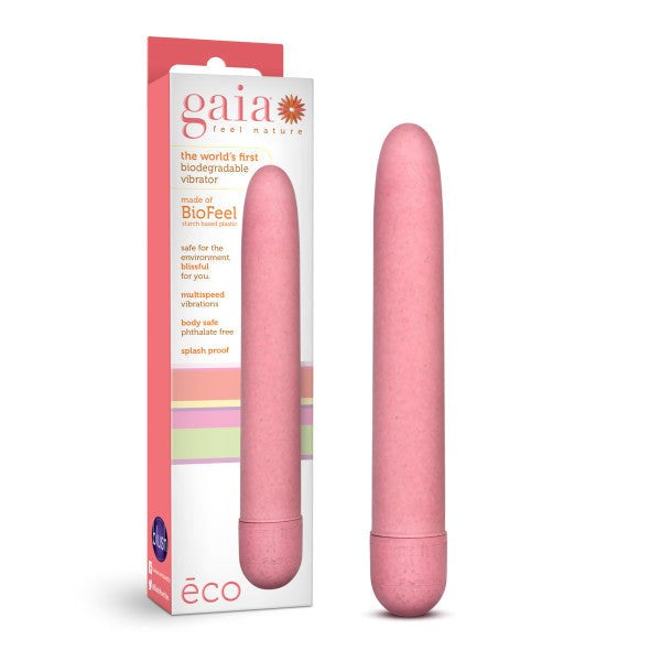 Blush Novelties Gaia Eco Multi Speed Bullet Vibrator Coral Pink Sustainable - - Bullet Vibrators