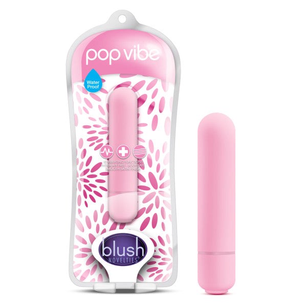 Blush Novelties Pop Vibe 10 Function Bullet Vibrator Pink Waterproof Design - - Bullet Vibrators