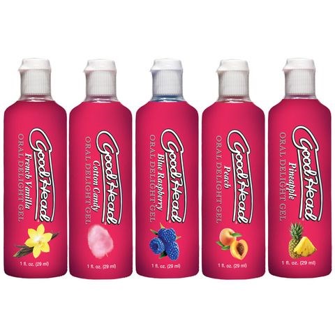 Doc Johnson GoodHead Oral Delight Gels 5 Pack x 30ml Water Based Flavored - - Delay and Excite Sprays