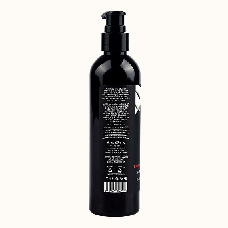 Earthly Body Edible Flavoured Deep Moisturising Massage Lotion 237ml Hemp Oil - - Massage Oils and Lubricants