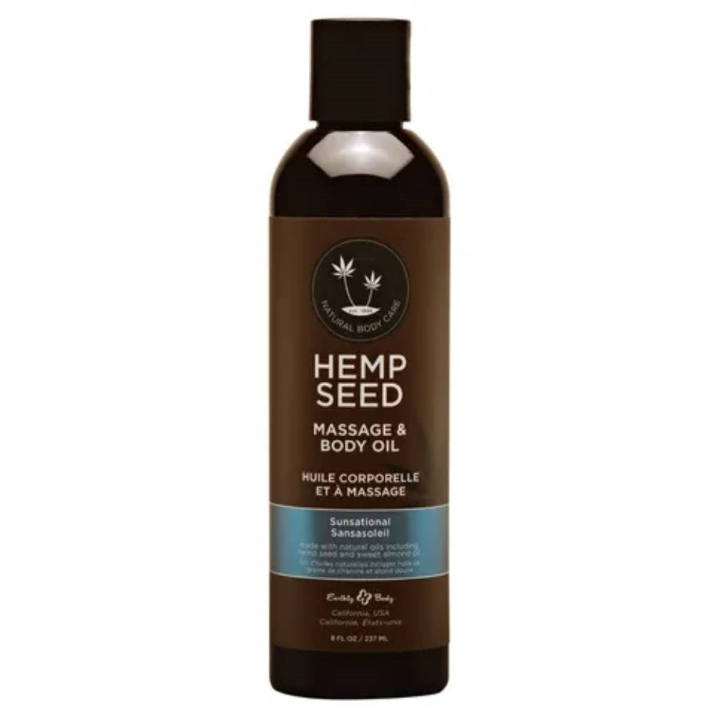 Earthly Body Scented Hemp Seed Massage and Body Oil 237 ml - - Massage Oils and Lubricants