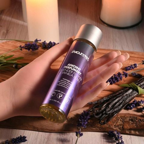 Evolved ANOINT PERFUMERY Lavender Flower & Vanilla Bean Massage Oil 120ml Premium - - Massage Oils and Lubricants