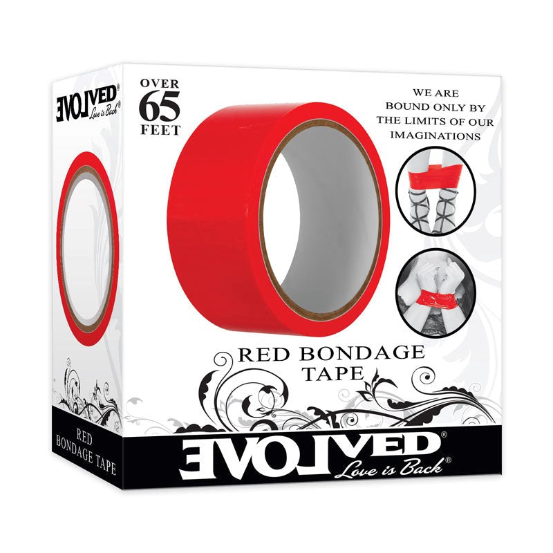 Evolved Bondage Tape 20m Red Self Adhesive PVC Restraint Tape - - Cuffs And Restraints