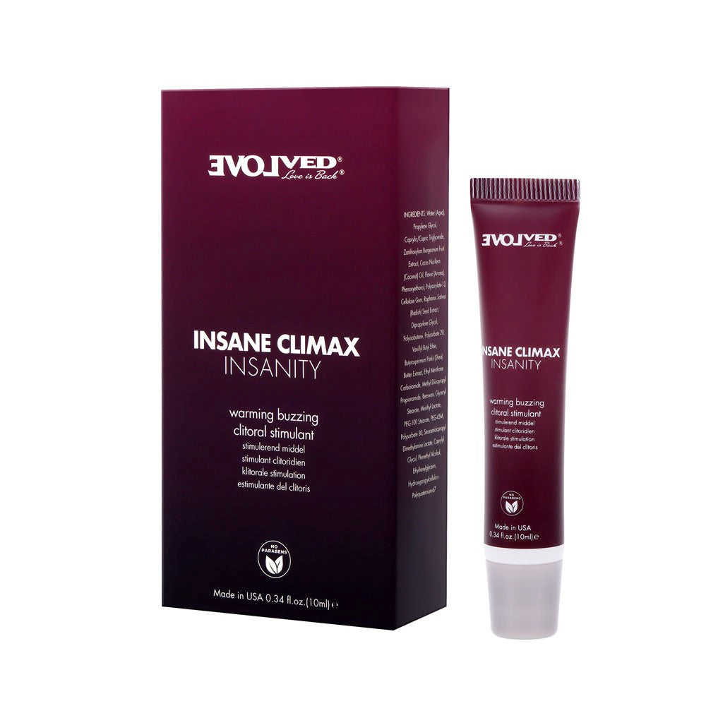 Evolved Insane Climax Insanity Warming Buzzing Clitoral Gel Creates Intense Orgasms - - Massage Oils and Lubricants