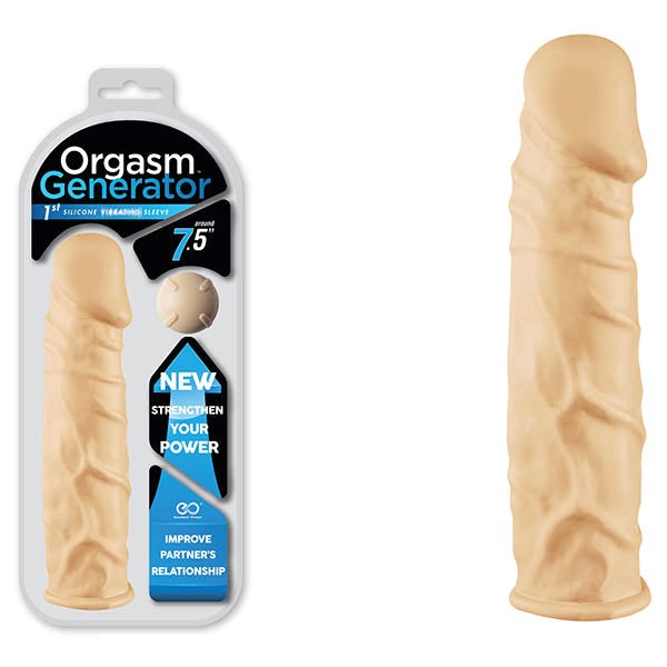 NANMA Corporation Excellent Power Orgasm Generator Vibrating Penis Extension Sleeve Flesh with Tip Vibration - - Penis Sleeves and Extenders
