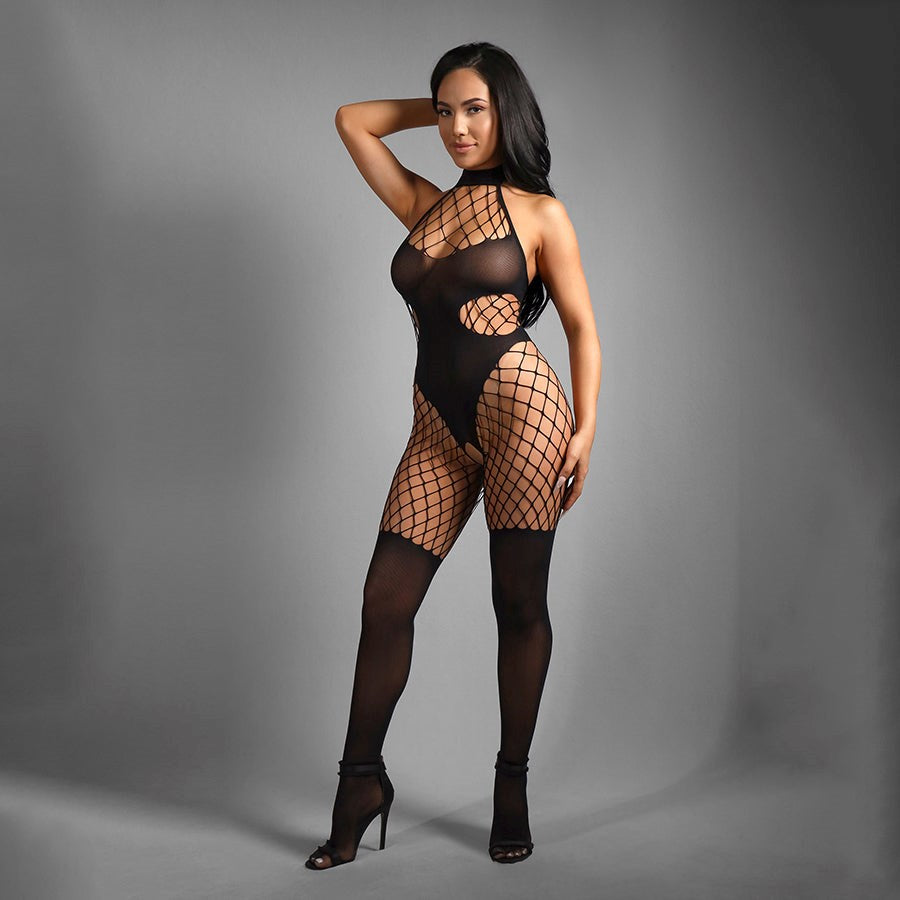 Fantasy Lingerie Sheer Fantasy Lose Control Bodystocking Black - - Body Stockings