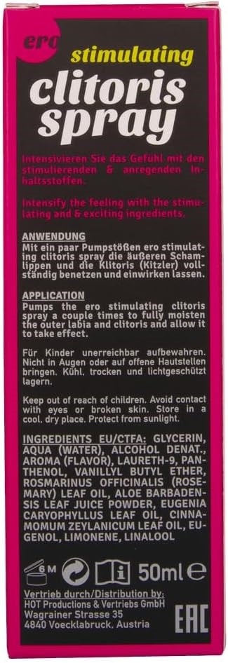 Hot Ero ERO Stimulating Clitoris Spray For Women 50ml Sensation - - Delay and Excite Sprays