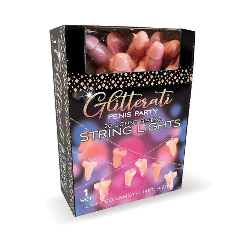 Little Genie Glitterati Novelty Penis Party String Light 20 LED - - Party Gifts and Novelties