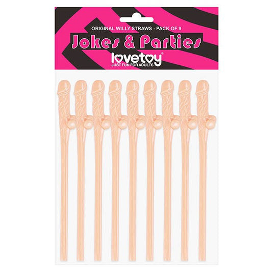 Lovetoy Jokes and Parties Original Willy Dicky Straws Flesh - - Party Gifts and Novelties