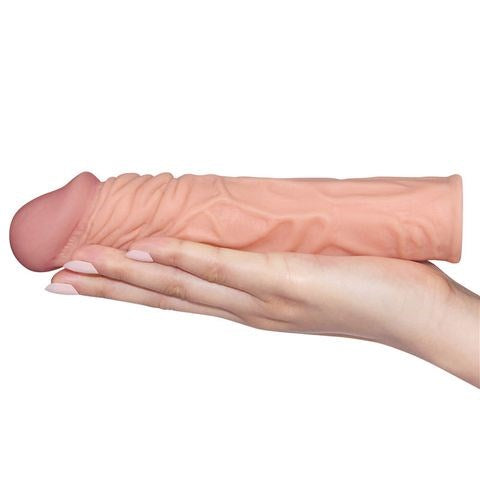 Lovetoy Pleasure X Tender Penis Extension Sleeve 5.1cm Flesh Penis Enhancer - - Penis Sleeves and Extenders