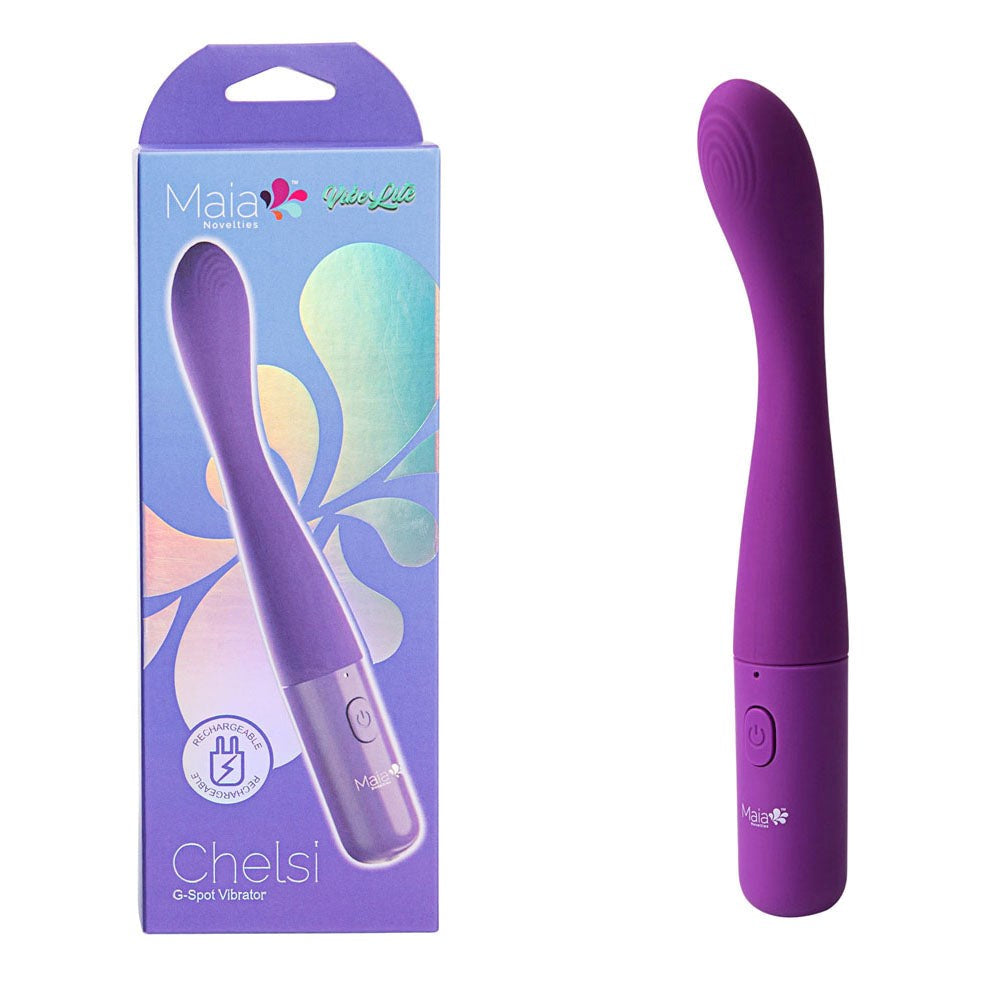 Maia Toys Maia CHELSI USB Rechargeable G Spot Vibrator Purple 10 Speeds - - G-Spot Vibrators