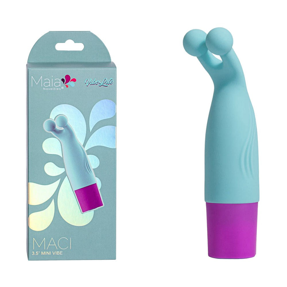 Maia Toys Maia MACI 10 Function Rechargeable Bullet Vibrator Light Blue Clitoral - - Bullet Vibrators