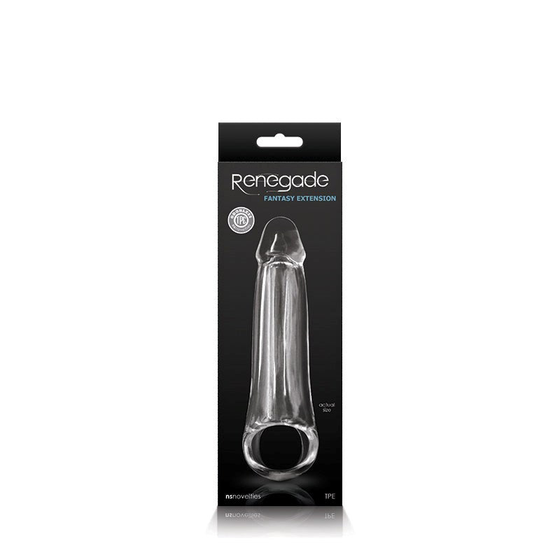 NS Novelties Renegade Fantasy Extension Small Penis Extension Sleeve Clear - - Penis Sleeves and Extenders