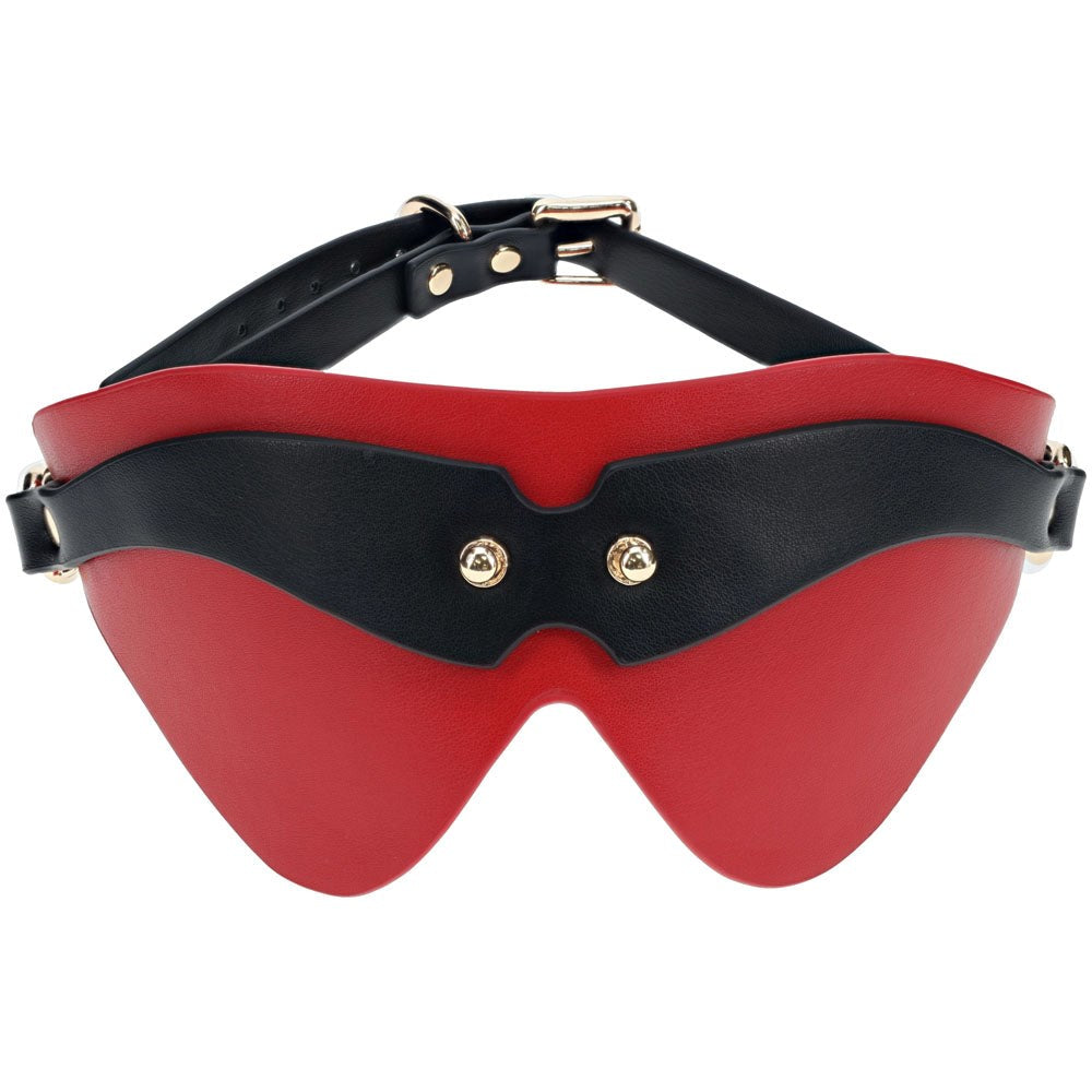 Shots Toys OUCH Milan Collection BDSM Play Blindfold Black Red Premium Sensory - - Masks And Blindfolds