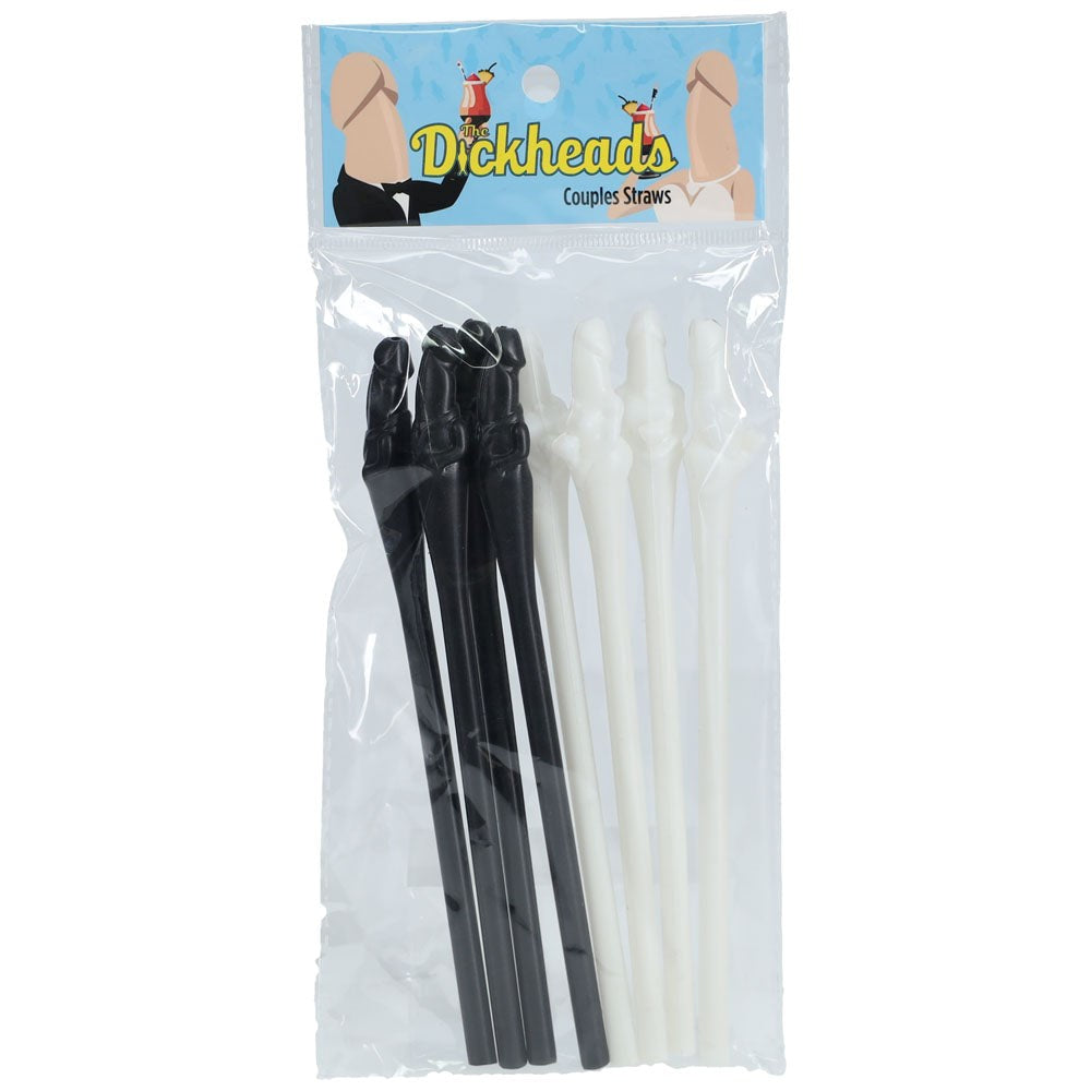 Shots Toys S LINE The Dickheads Couples Novelty Straws Black/White Penis Shaped Party - - Party Gifts and Novelties