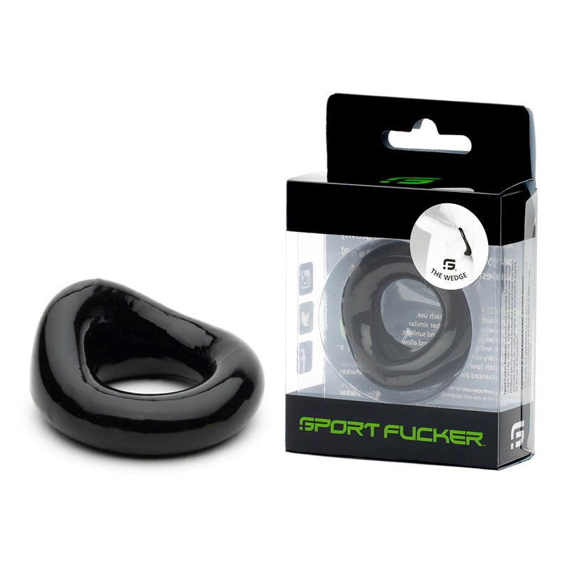 Sport Fucker Wedge Super Stretchy Cock Ring Black Enhanced Stamina - - Stretchy Cock Rings