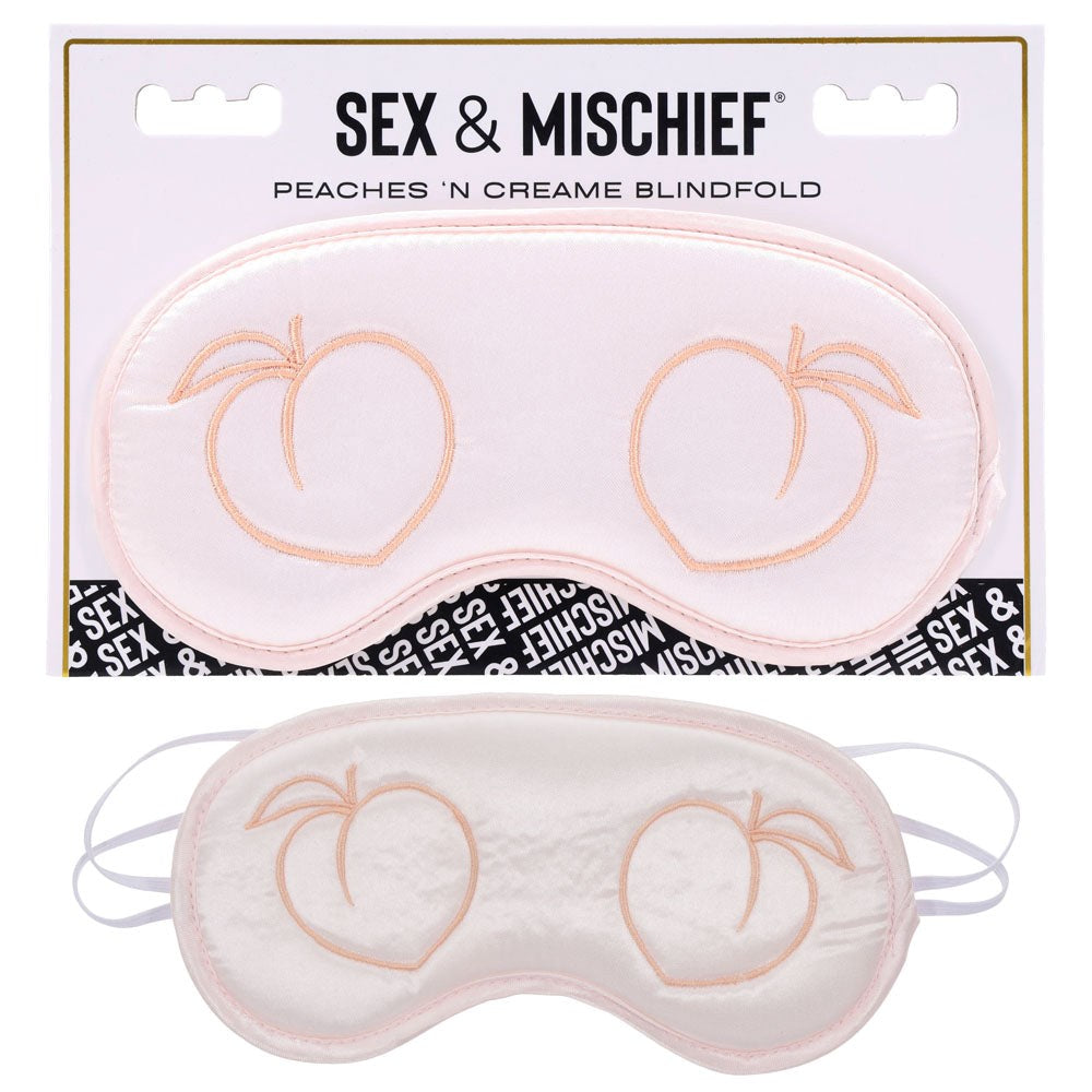 Sportsheets Sex & Mischief Peaches n CreaMe Bondage Blindfold Satin Padded - - Masks And Blindfolds