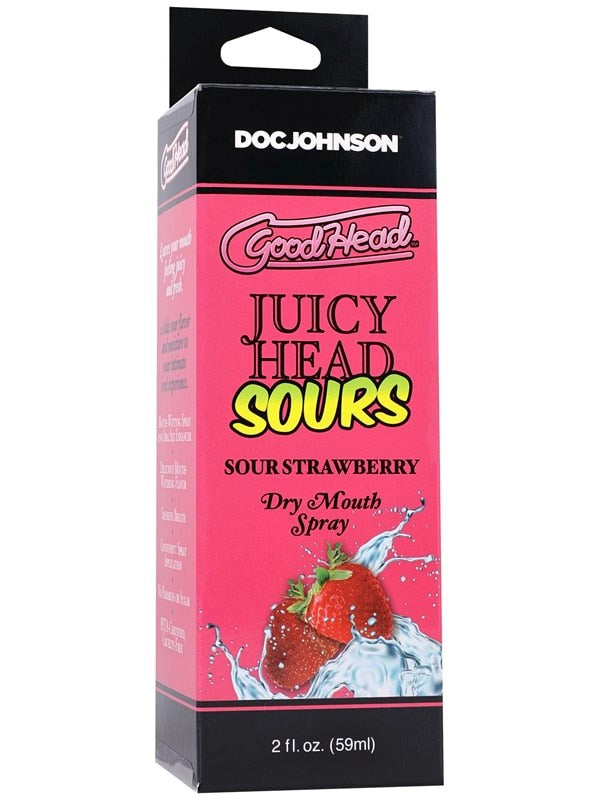 Doc Johnson GoodHead Juicy Head Dry Mouth Spray Sour Strawberry - - Delay and Excite Sprays