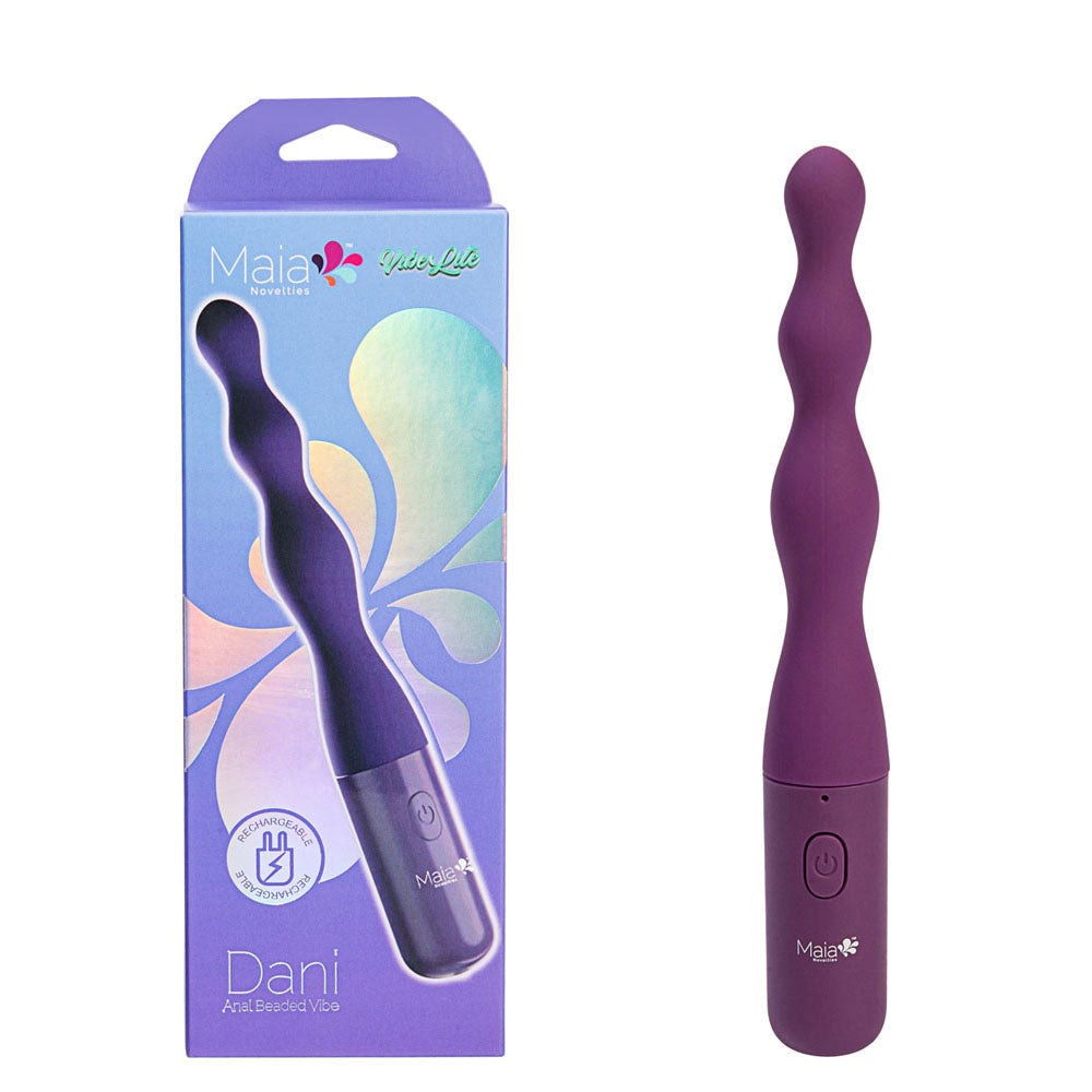 Maia Toys Maia DANI USB Rechargeable Beaded Anal Vibrator 10 Speeds - - Anal Vibrators