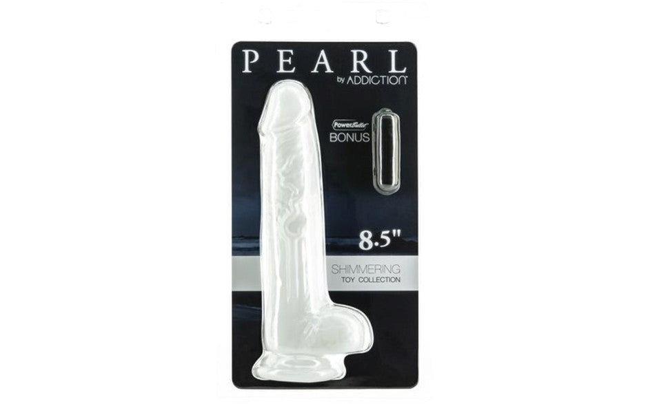 BMS Factory Addiction Pearl Suction Cup Realistic Dildo 8.5 Inch Pearl White - - Realistic Dildos