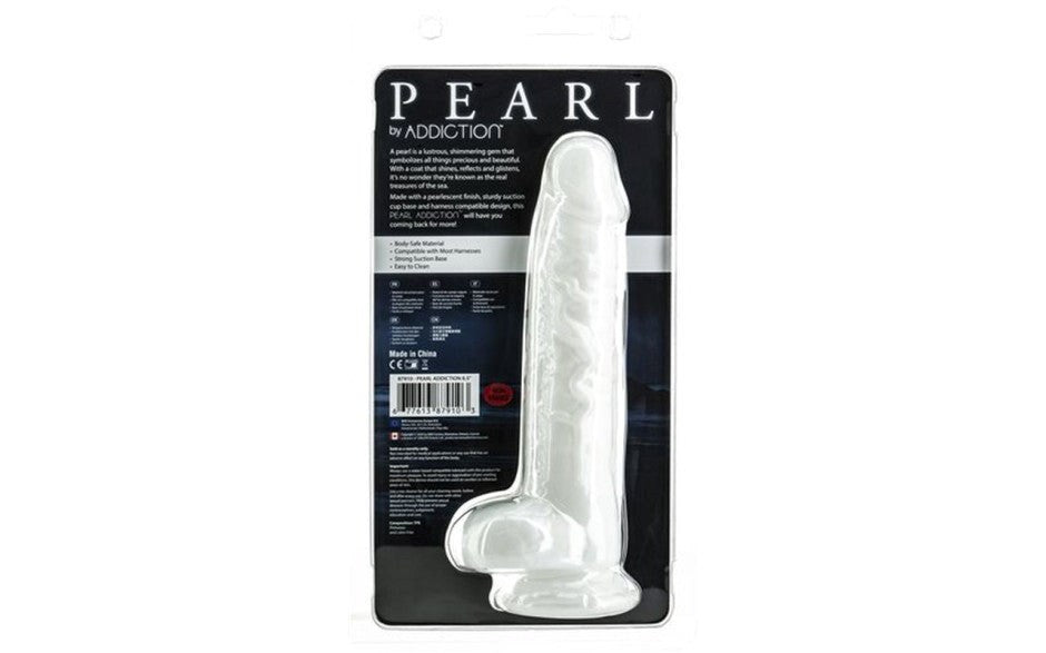 BMS Factory Addiction Pearl Suction Cup Realistic Dildo 8.5 Inch Pearl White - - Realistic Dildos