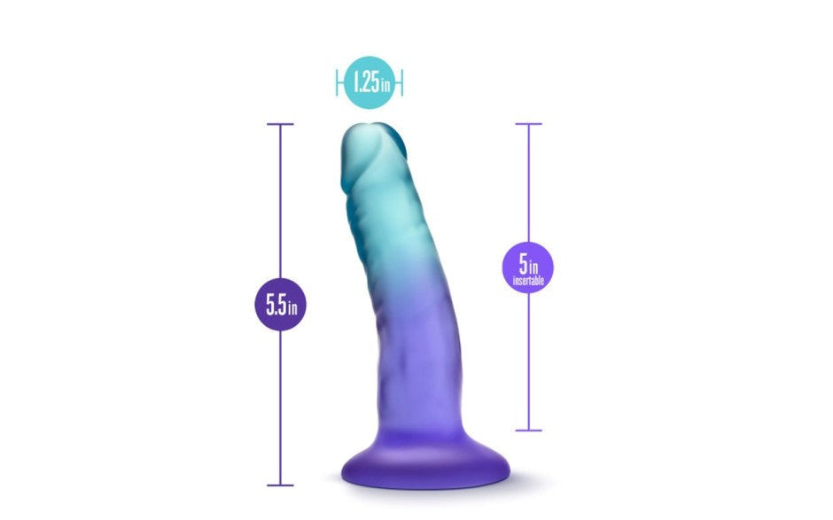 Blush Novelties B Yours Morning Dew Realistic Dildo 5 Inch Sapphire Blue - - Realistic Dildos