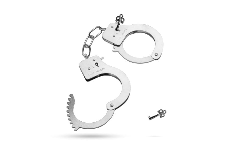 Fetish Collection Classic Metal Hand Cuffs Silver Premium Restraints - - Cuffs And Restraints