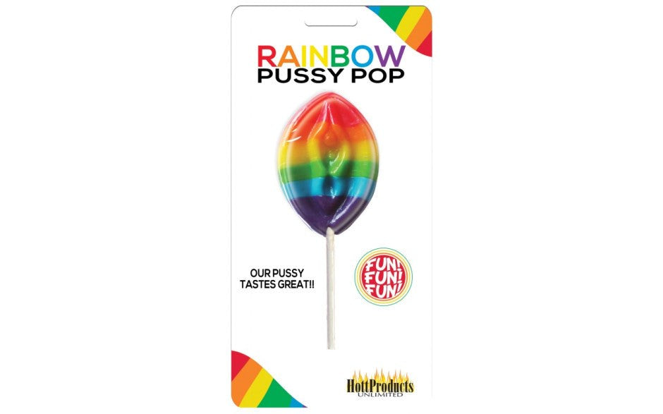 Hott Products Rainbow Pussy Shaped Lollipop Multi Flavored Adult Party Treat - - Party Gifts and Novelties