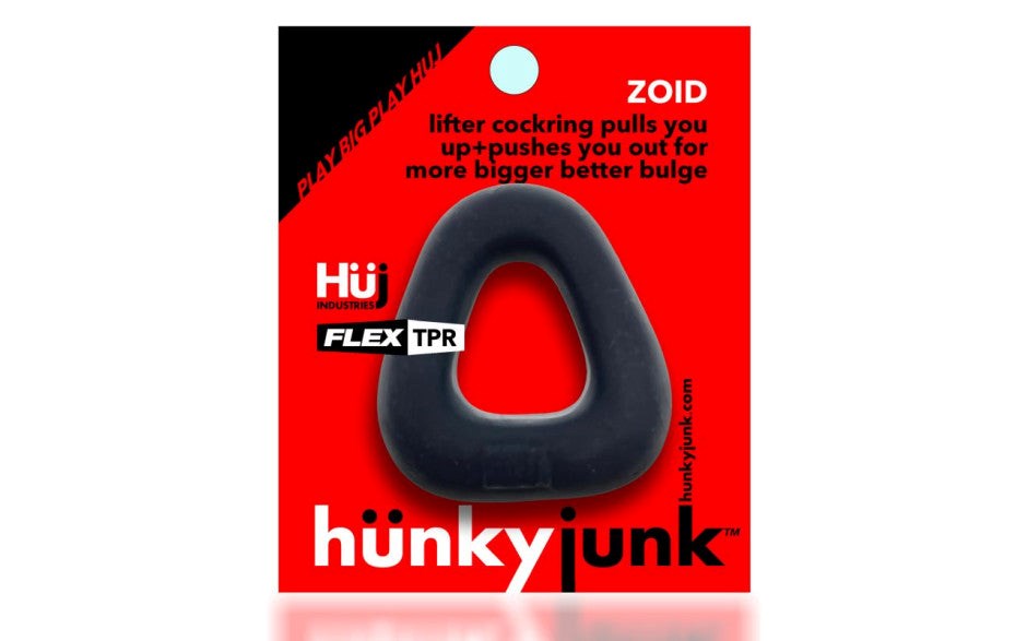 Hunkyjunk Zoid Trapezoid Lifter Stretchy Cock Ring Tar Ice Penis Enhancement - - Stretchy Cock Rings