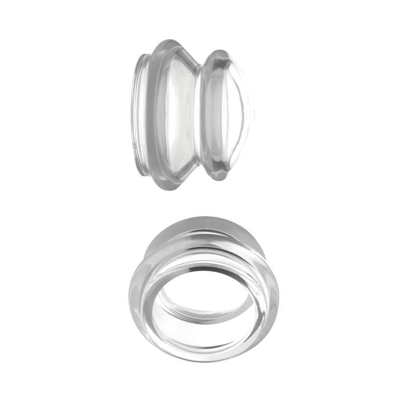XR Brands Master Series Clear Plungers Fetish Nipple Suckers with Dual Sizes - - Nipple and Clit Clamps