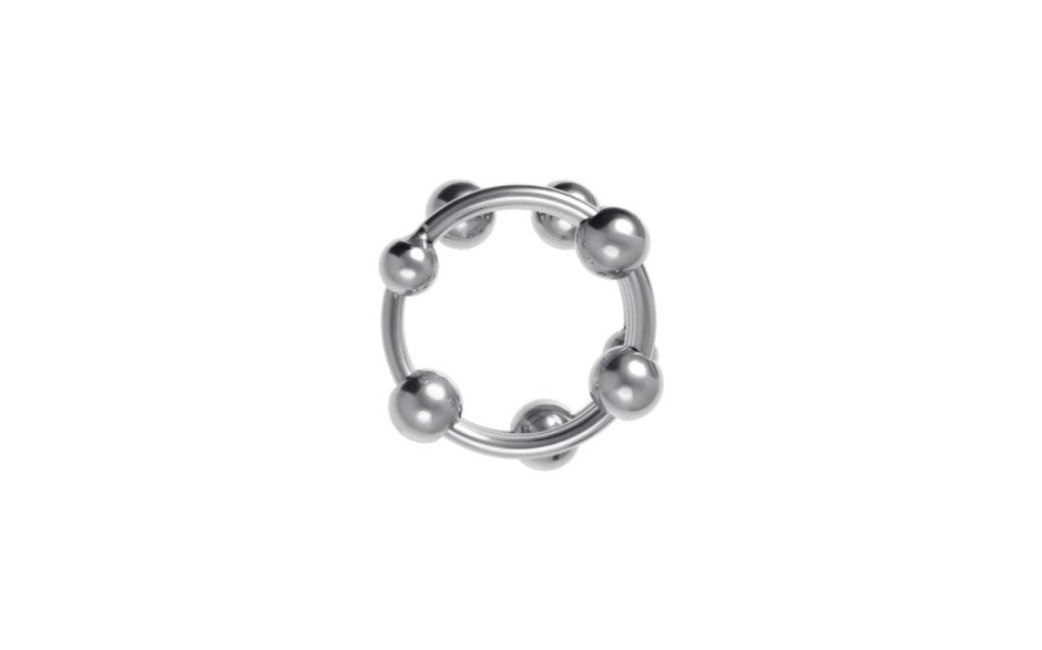 ToyFa Metal Mens Multiple Metal Balls Penis Head Ring for Enhanced Stimulation - - Cock Rings