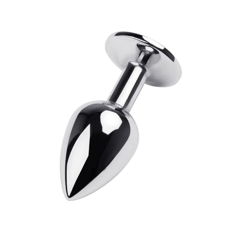 ToyFa Metal Silver Metal Anal Plug With Coloured Gem Small Weighted Design - - Butt Plugs