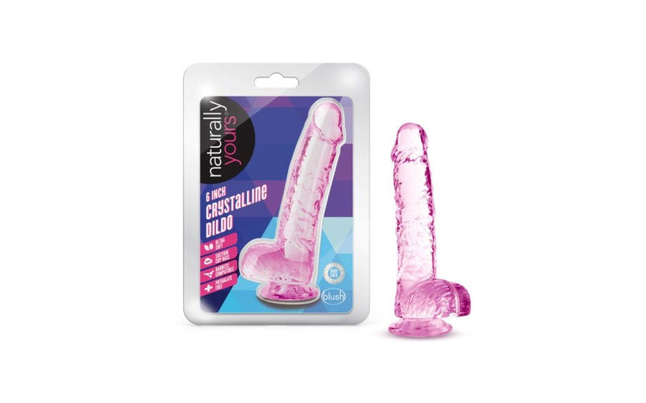 Blush Novelties Naturally Yours 6 Inches Crystaline Suction Cup Realistic Dildo - - Realistic Dildos