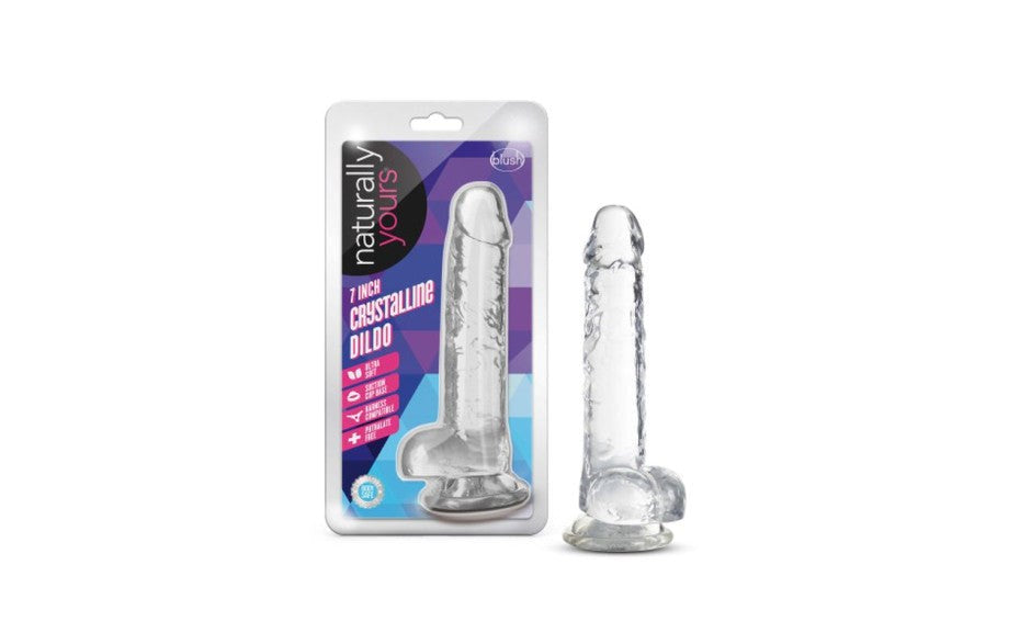 Blush Novelties Naturally Yours 7 Inches Crystaline Realistic Dong With Balls - - Realistic Dildos
