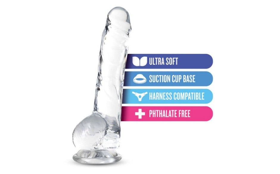Blush Novelties Naturally Yours 8 Inches Crystaline Realistic Dildo With Balls - - Realistic Dildos